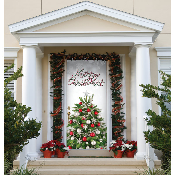 The Holiday Aisle® Merry Christmas Tree Front Door Mural & Reviews